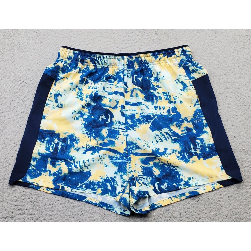 DSC Stride Shorts Mens M Multi Tie Dye Athletic Fit‎ Stretch Brief Lined Pull On